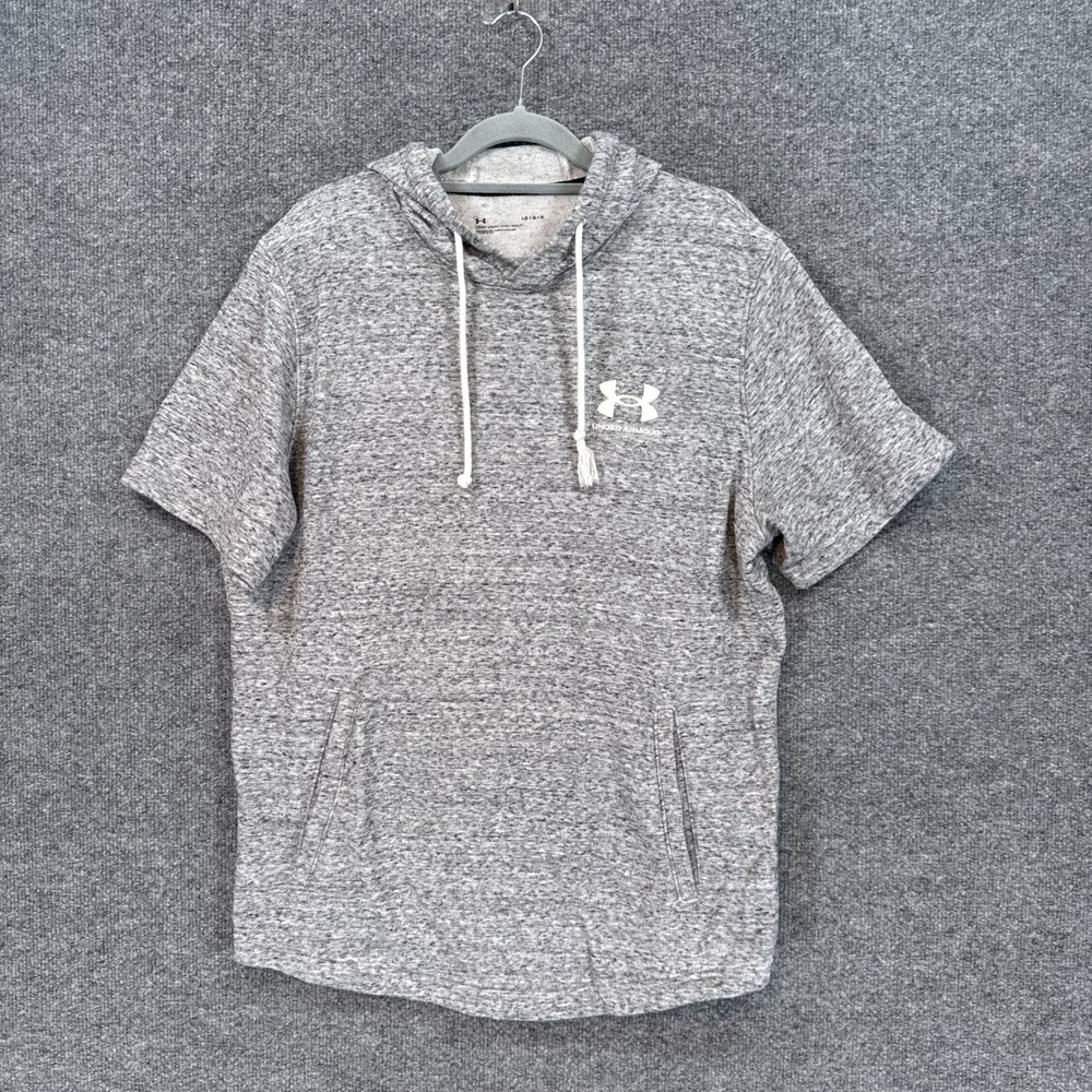 Under Armour Hoodie Mens Large Gray Short Sleeve French Terry Pullover Active